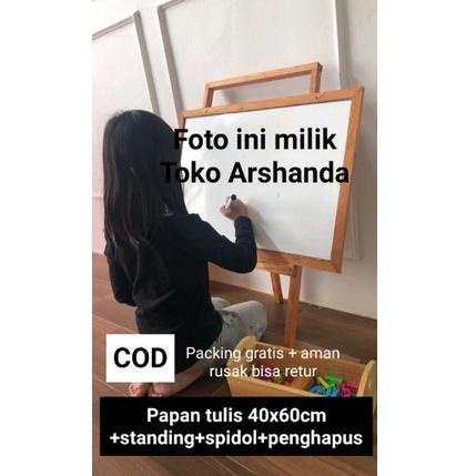 

(F-E5E➸) papan tulis 40x60 white board +standing gratis spidol dan penghapus viral