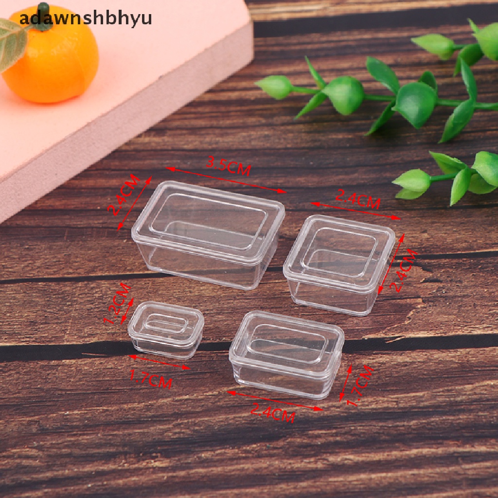 Adawnshbhyu 4pcs 1/12rumah Boneka Mini Fresh Keeping Box Kotak Makan Model Peralatan Makan Dapur ID