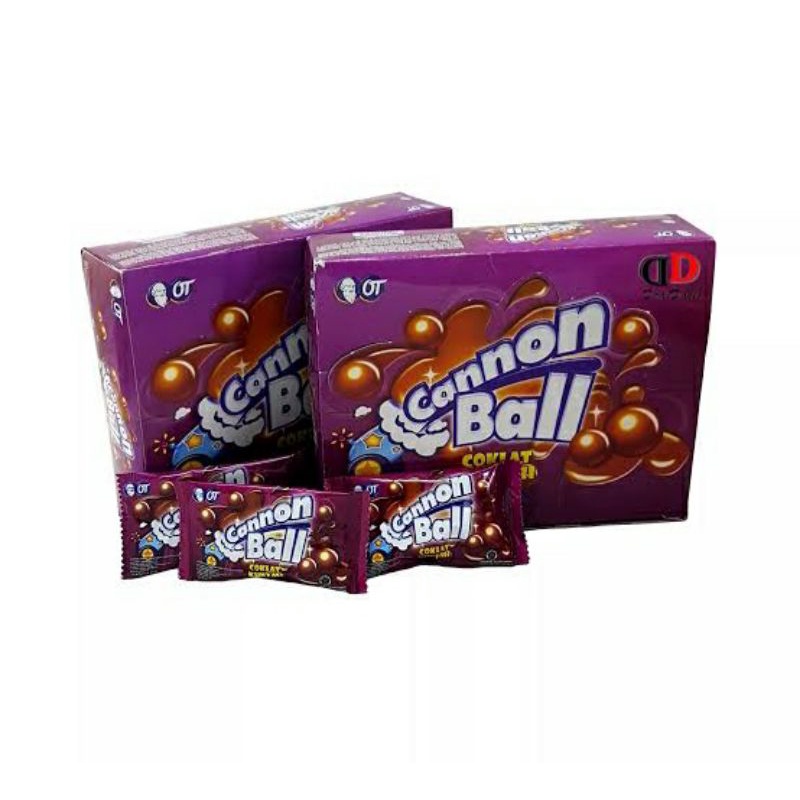 

Cannon ball coklat kunyah 1 box isi 24 pcs