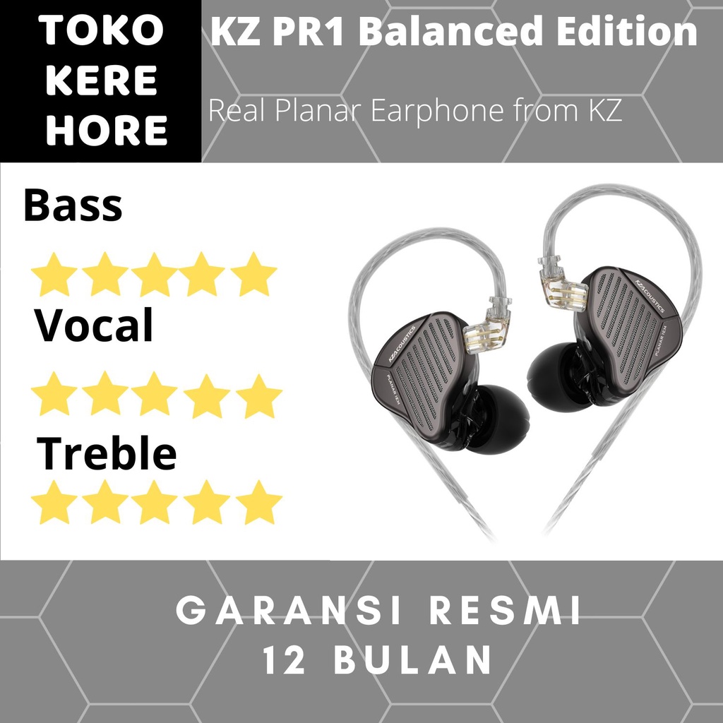 KZ PR1 Balanced Edition Planar In Ear Earphone with Mic