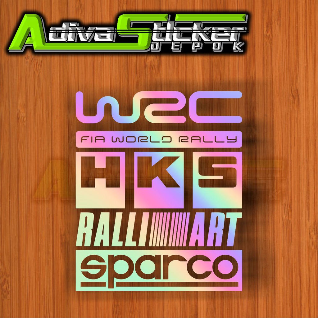 stiker sticker mobil set racing wrc ralliart hks set