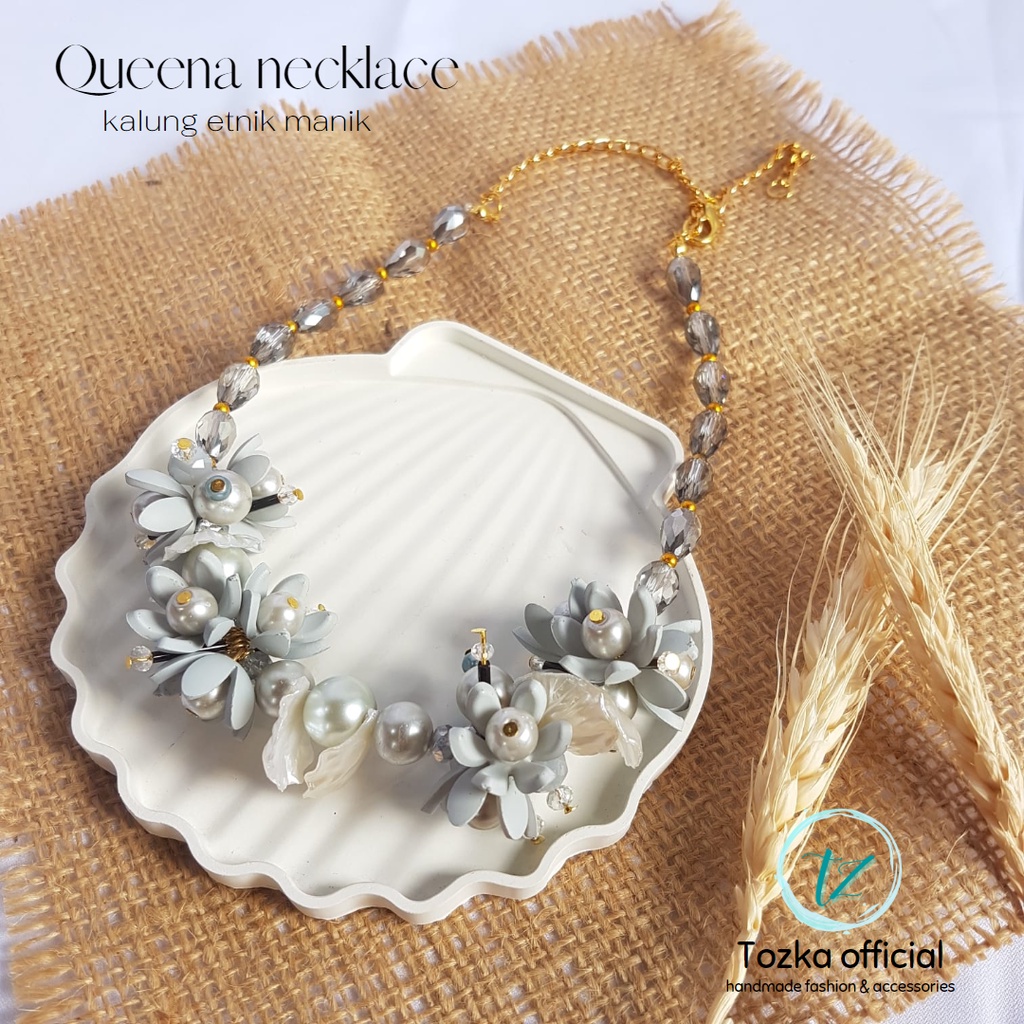 Kalung etnik manik premium I Queena necklace I Kalung pesta