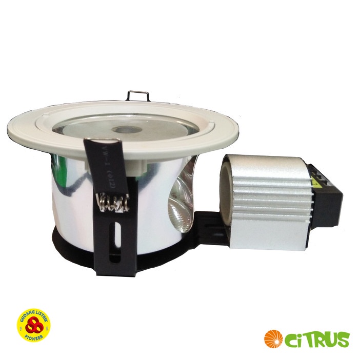 Downlight Miring 4 Inch Kaca E27 Putih Cfhw4109 Glass 1 X Lampu E27