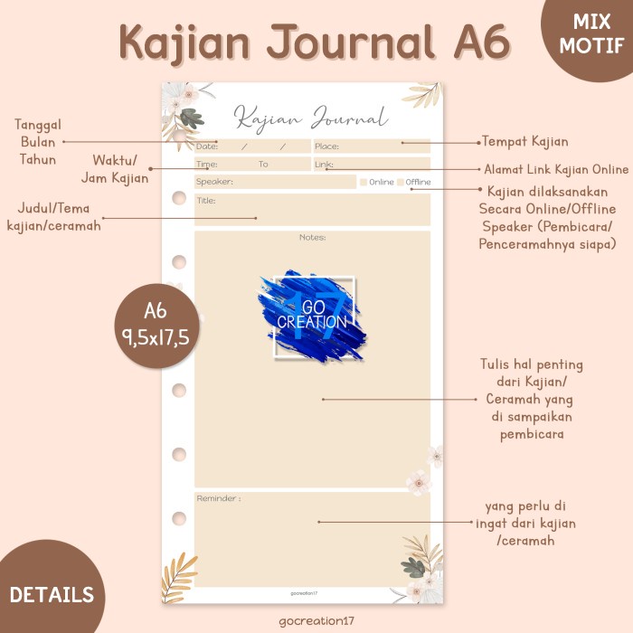 

ISI BINDER KAJIAN JOURNAL A6 (6 RING)