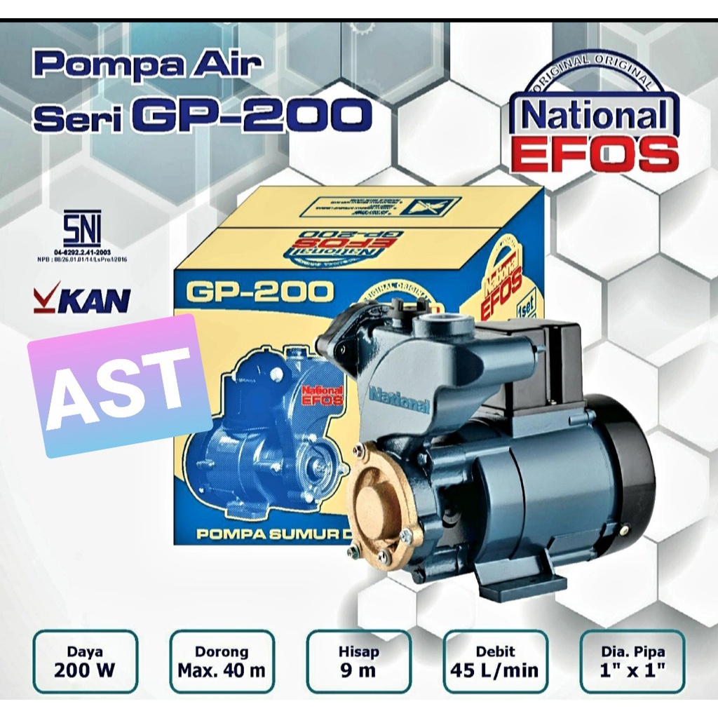 POMPA AIR LISTRIK NATIONAL EFOS GP 200 Untuk Sumur Dangkal / EFOS