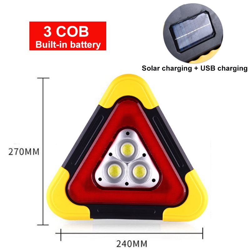 COB Car Lampu Emergency LED Tripod Warning Light Portable Light for Emergency Car Parking Camping Lighting Lamp