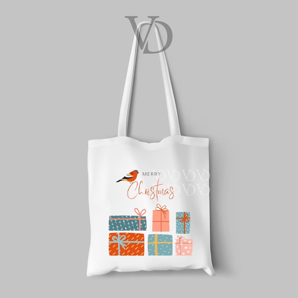 tote bag kanvas edisi natal / customize tas natal