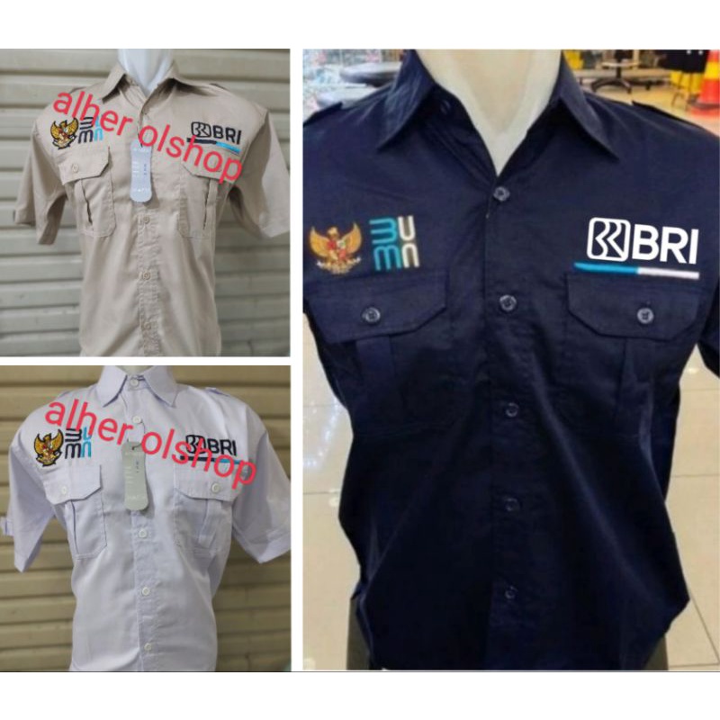 lengn pendek Kemeja Bank BRI baju bank BRI baju dinas BRI baju kerja BRI baju kerja Bank BRI seragam