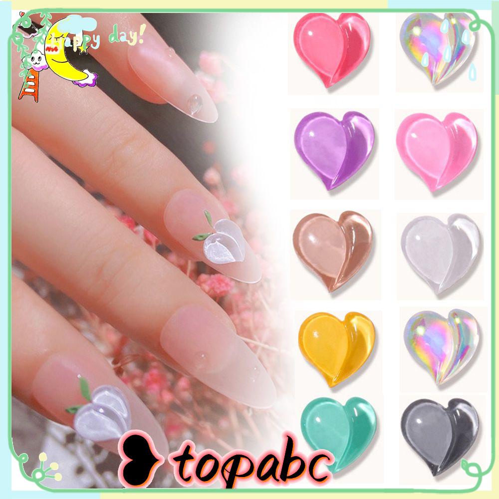 Top Nail Art Sequin Hiasan Kuku 3D Peach Nail Glitter Kristal Mewah