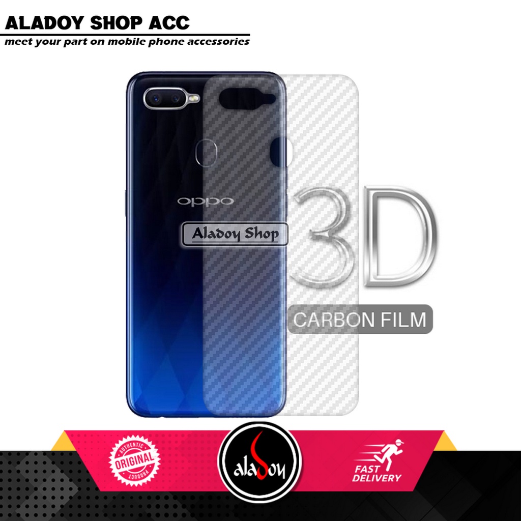 PAKET 3IN1 Anti Gores Blue Matte Anti Glare Oppo F9 + Tempered Glass Camera dan Skin Carbon