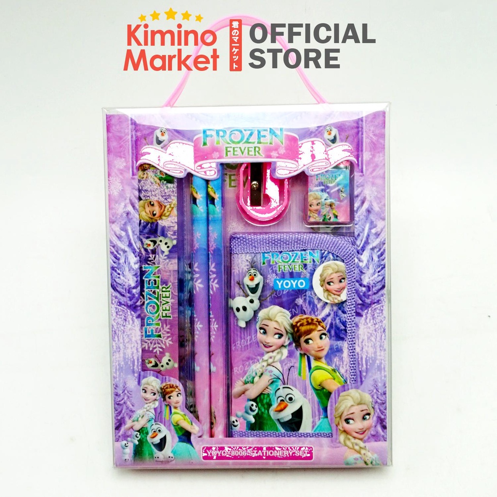 Pensil Set Frozen Pencil Peralatan Tulis Anak Penggaris Dompet Lengkap