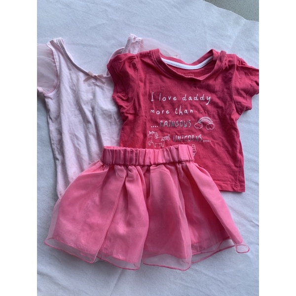 PRELOVED baju set bayi cewek/ baby ballerina pink set