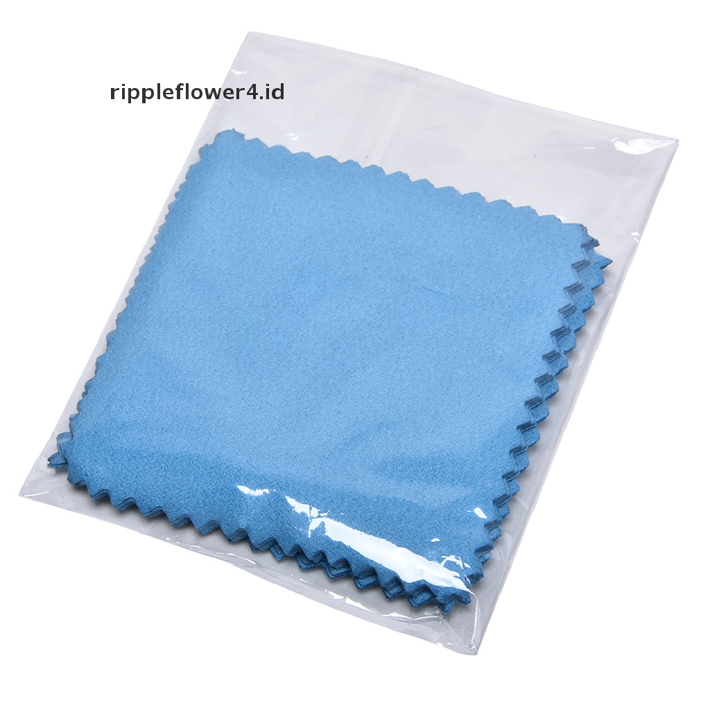 {rippleflower4.id} 10x New Jewelry Polishing Cloth Cleaning Untuk Plaum Gold Dan Sterling Silver~