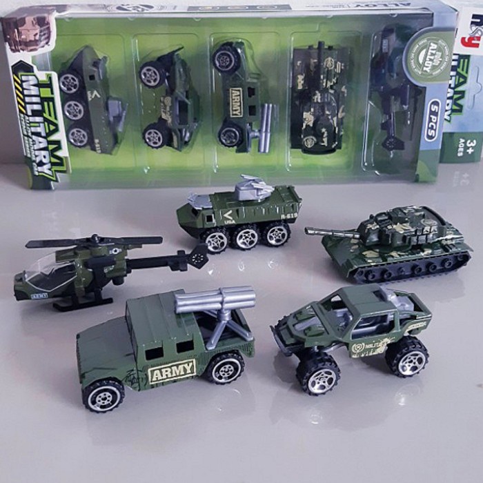 DIECAST SET TRUCK ARMY ALLOY MAINAN KOLEKSI MINIATUR TRUK MILITER