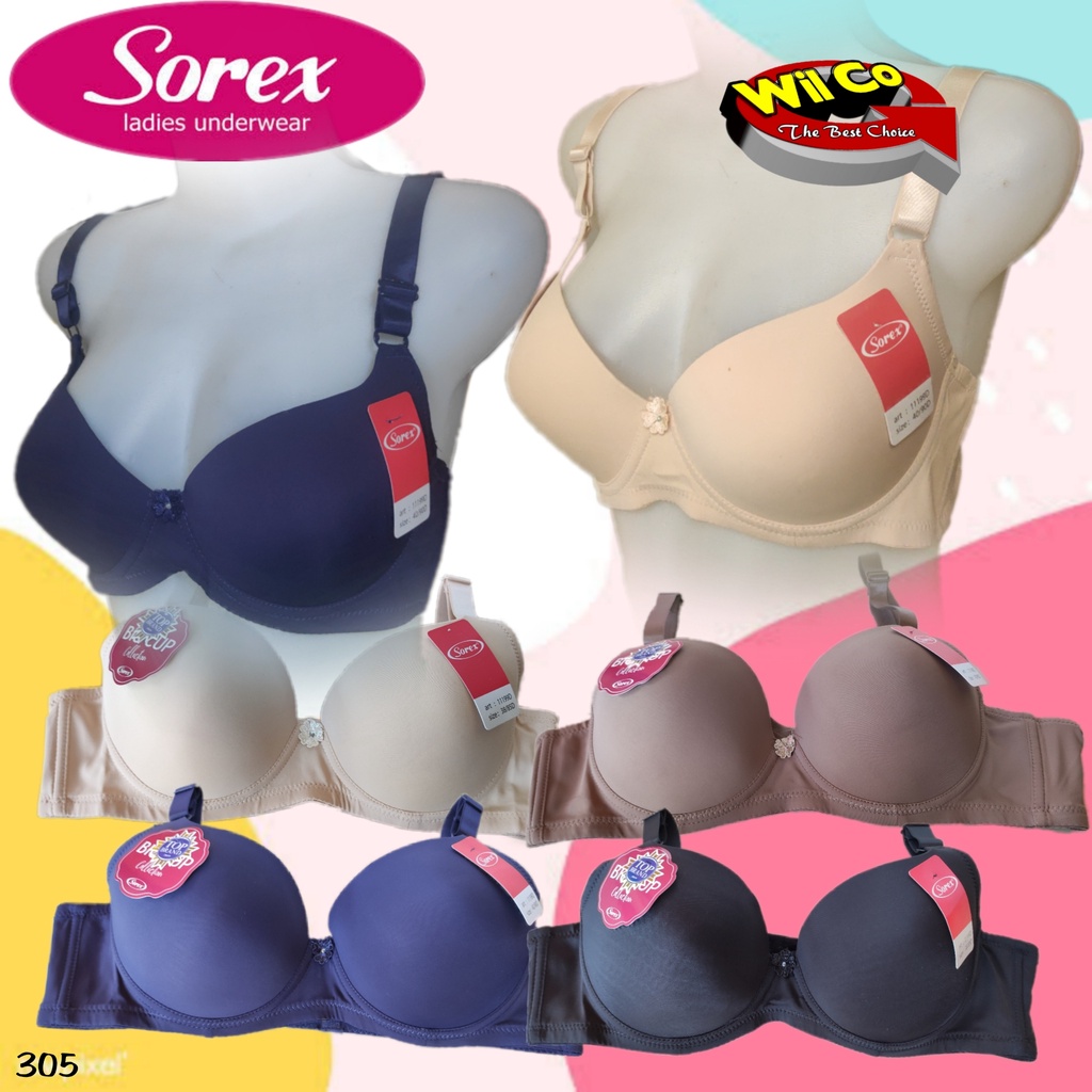 K305 - BRA/BH WANITA SOREX BRA BUSA ADA KAWAT CUP BESAR 38D - 44D TIGA PENGAIT LEMBUT DIKULIT