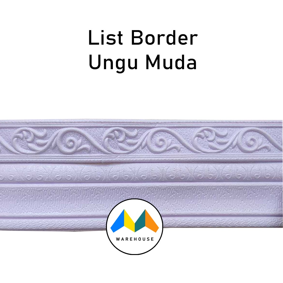 MW Wallpaper List Ungu Muda 3D Foam Wallborder
