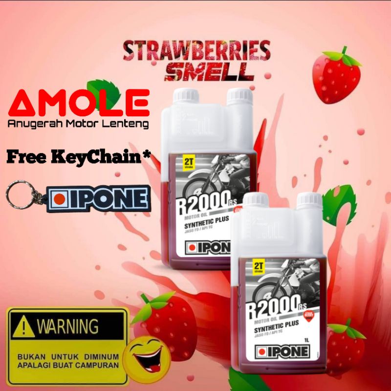 Oli Samping IPONE R2000 RS Strawberry Synthetic Plus Jaso FD Api TC 1L