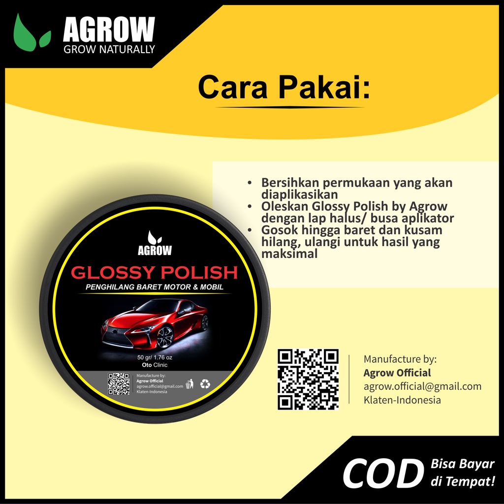 Kompon Penghilang Baret Mobil Motor Helm Glossy Polish Rubbing Compound By Agrow