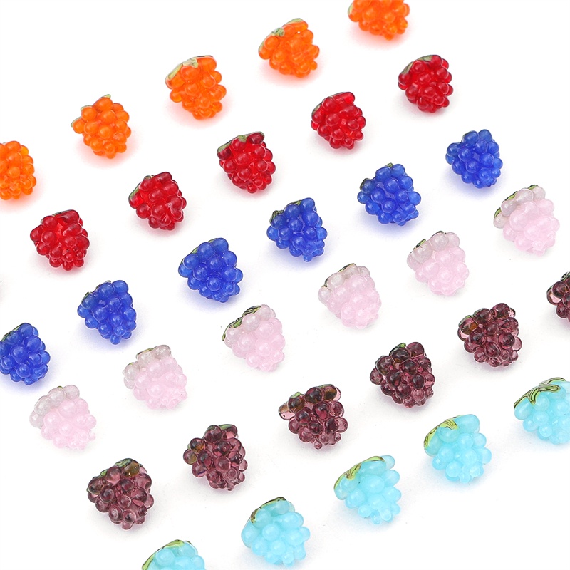 1pc 12mm Grape Lampwork Glass Beads Buah Multicolor Spacer Beads Untuk Kalung Anting Liontin DIY Perhiasan Maki