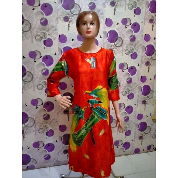 DREES JUMBOH BATIK Dress Batik Papua Motif Burung Cendrawasih Ukuran Jumbo LD 120 Bahan Katun Tebal 