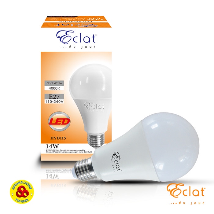 Eclat Led Bulb 14W Semu E27 Lampu Led 14 Watt 4000K Cool White A67