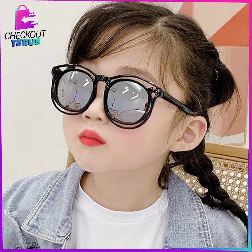 CT C671 Kacamata Kids Sunglasses Style Anak Korea Fashion Anak Kaca Mata Hitam Trendy Anti UV Import