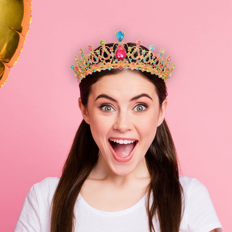Tiara Mahkota Kristal Imitasi Tiara Dengan Sisir Bando Untuk Wanita Perempuan Pernikahan Prom Pesta Ulang Tahun Princess Vintage Brida