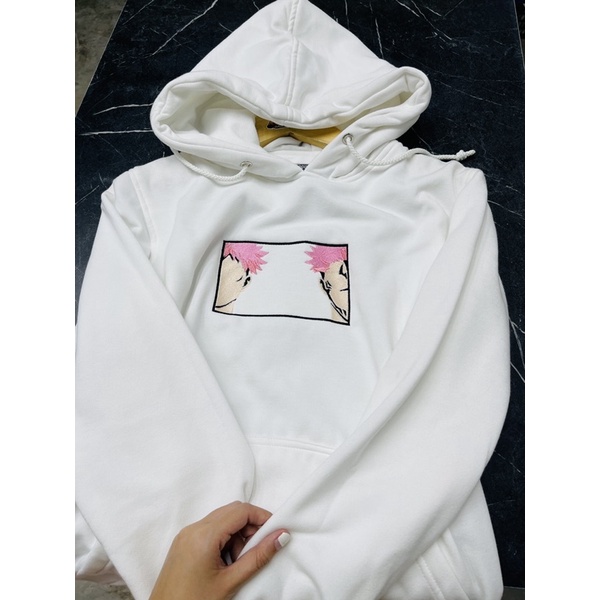 Hoodie Sukuna Itadori Face Embroidery Anime Manga Jujutsu Kaisen Premium Unisex