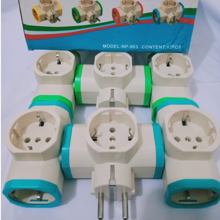 NEW PALLAS Colokan Listrik  STEKER T - ARDE NP-903 / Cabang 3