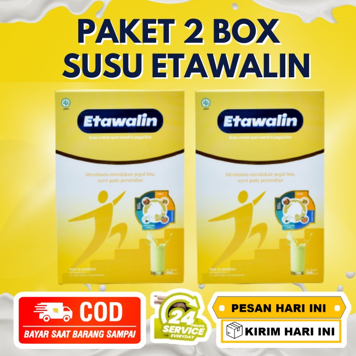 

SUSU ETAWALIN 2 BOX PAKET SENDI SEHAT/ETAWALIN SUSU TULANG DAN SENDI BPOM