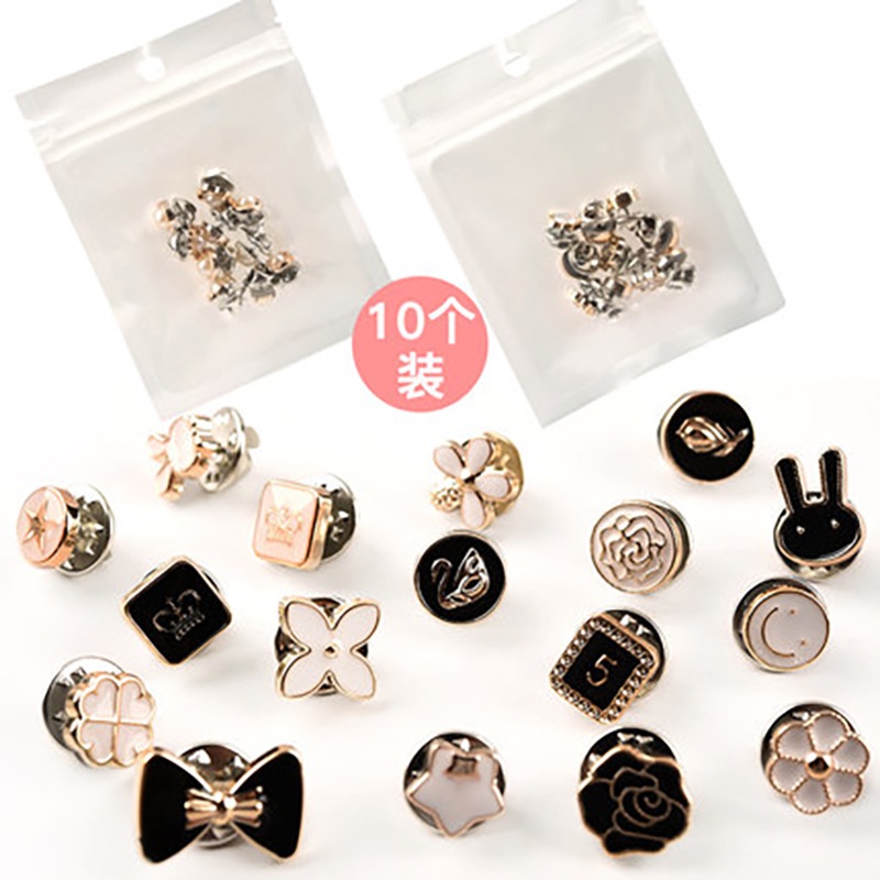 30set Korea Baru Fashion Wanita Anti-Cahaya Gesper Pin High-end Bros Tetap Pakaian Aksesoris Garis Leher