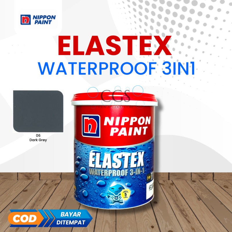 Cat ELASTEX 1 kg dark grey abu abu gelap nippon paint