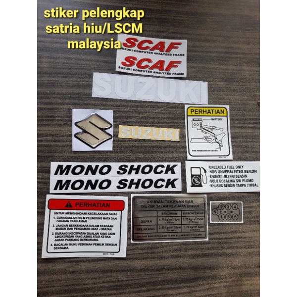 

stiker rangka stiker pelengkap suzuki satria hiu malaysia lscm 2 tak 2t