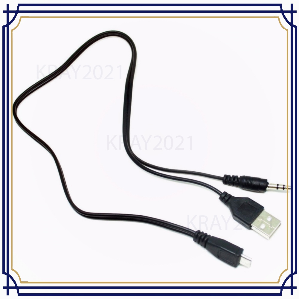 Kabel Splitter Micro USB ke AUX 3.5 mm + USB Male -CV824