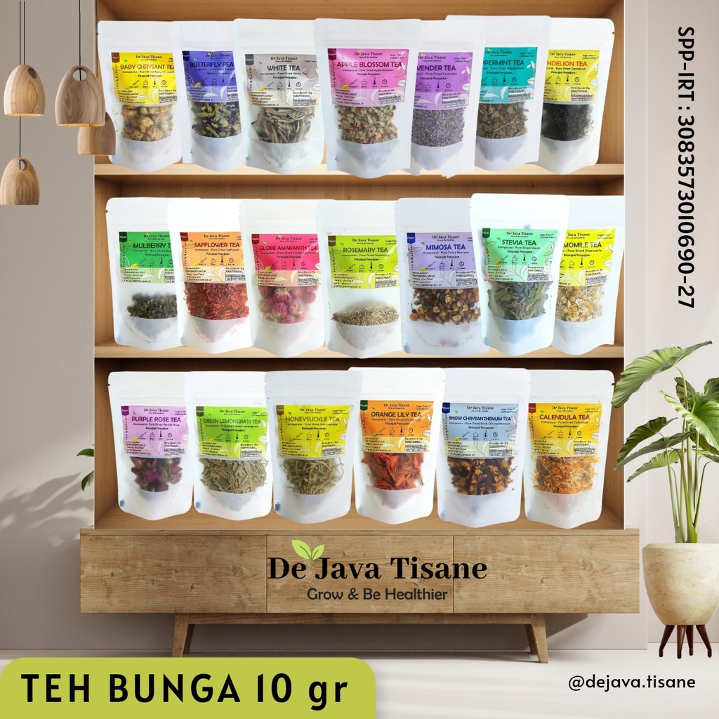 

Teh Bunga All Variant Spearmint 10 gr Telang Chamomile Peppermint Safflower Calendula Osmanthus Honeysuckle Flower Tea
