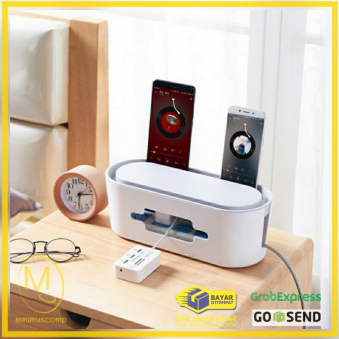 

Kotak Organizer Kabel Charger Wire Cable Management Box - Gray