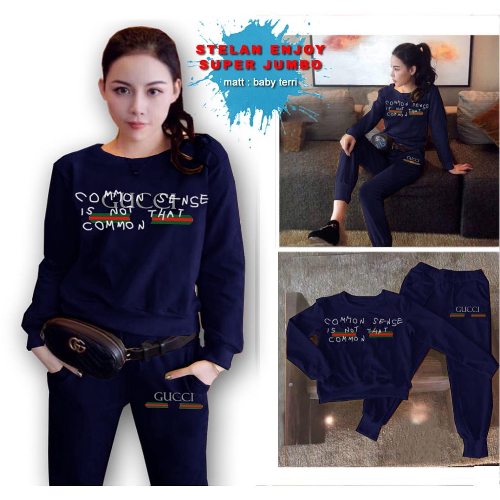PIK - Jumbo Setelan Enjoy XL, XXL, 3XL - 60369, 65224, 73150/ TRAINING WANITA/ OLAHRAGA WANITA