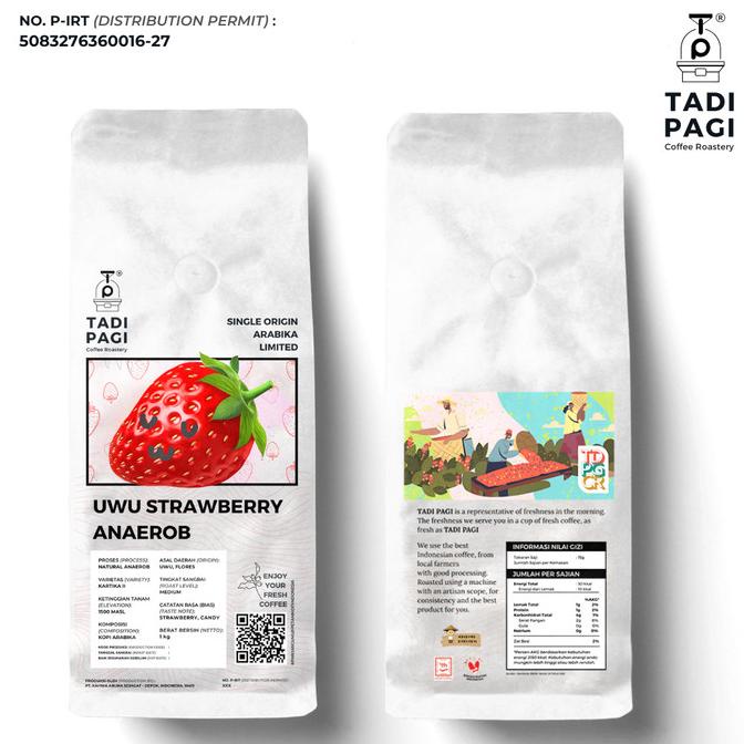 

[BISA COD] Arabika Uwu Strawberry 200 gr Roast Bean Coffee - Kopi biji matang