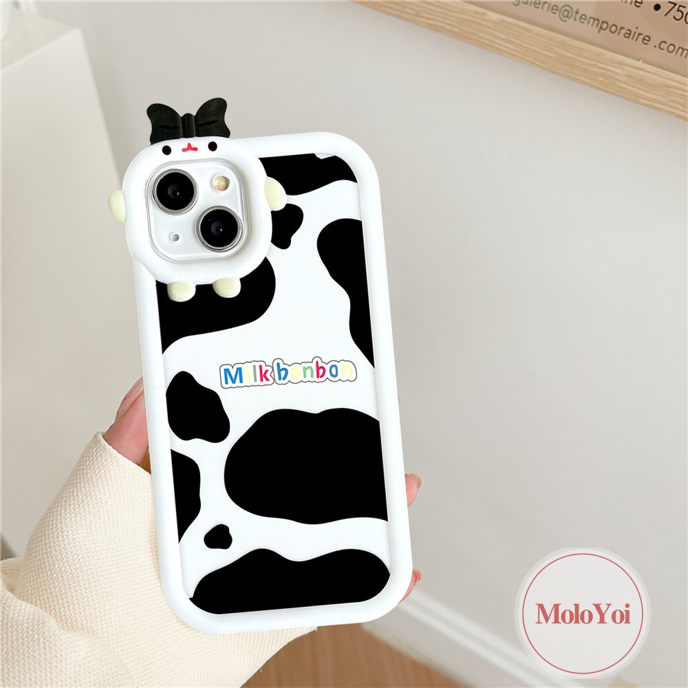 Soft Case Motif Kartun Sapi 3D Untuk iPhone 11 6 6s 7 8 14 Plus XR 14 12 13 Pro MAX X XS MAX SE 2020