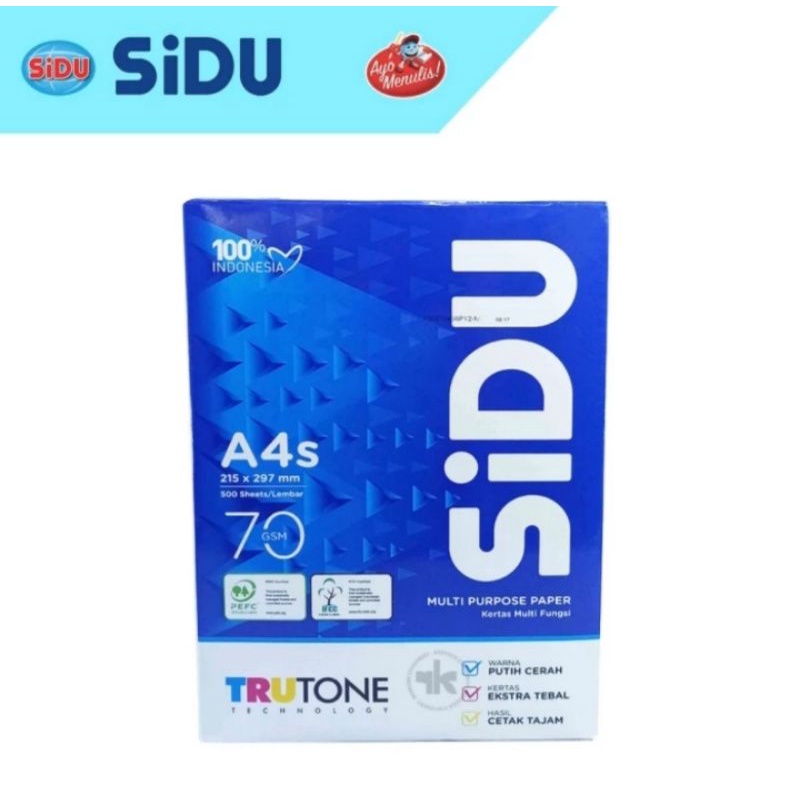 Jual Kertas Hvs Sidu A4s 70 Gsm 1 Rim Shopee Indonesia