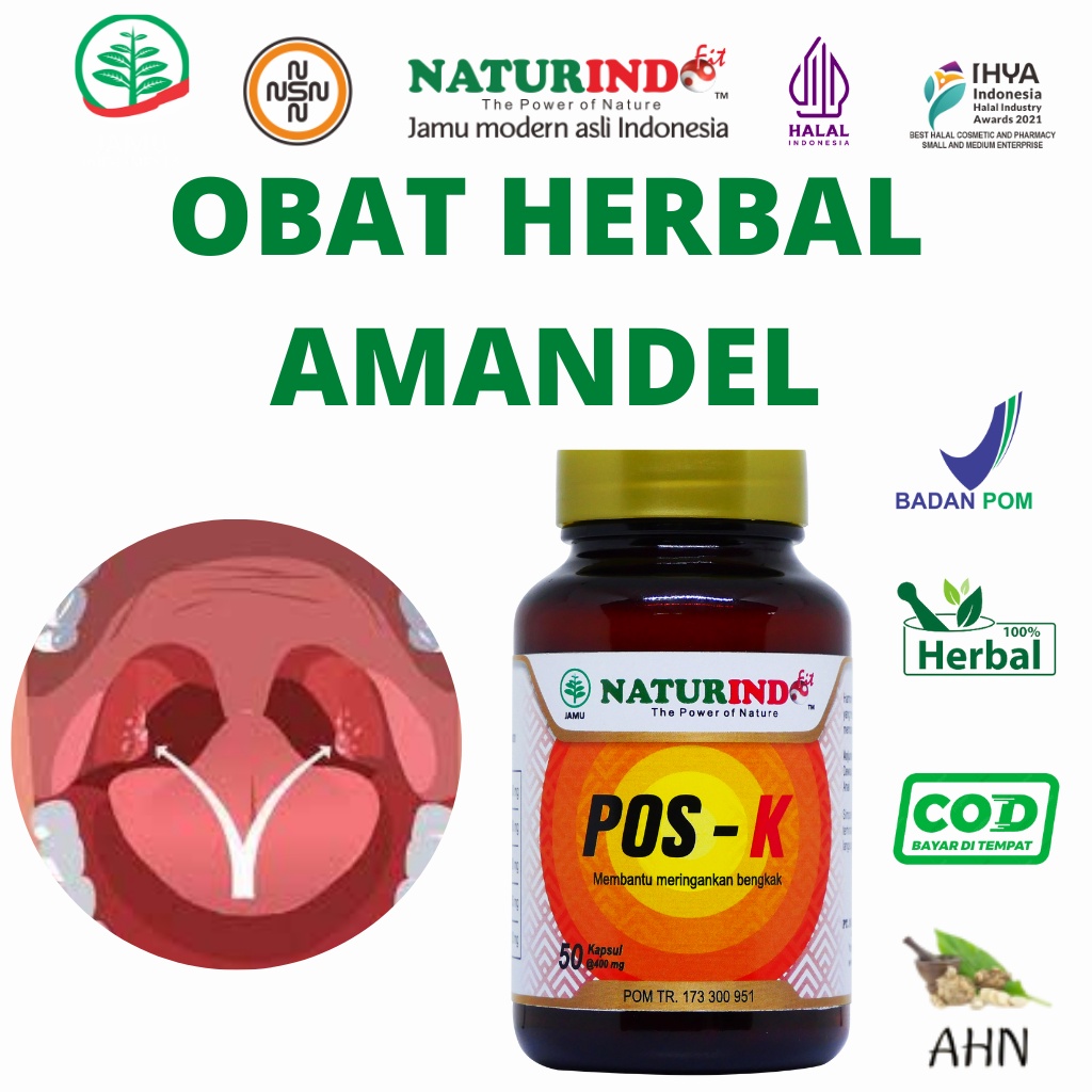 POS-K Obat Herbal Amandel Anak Dewasa Ampuh Benjolan Di Leher Gondok  Limpoma Mosehat Gusi Bengkak K