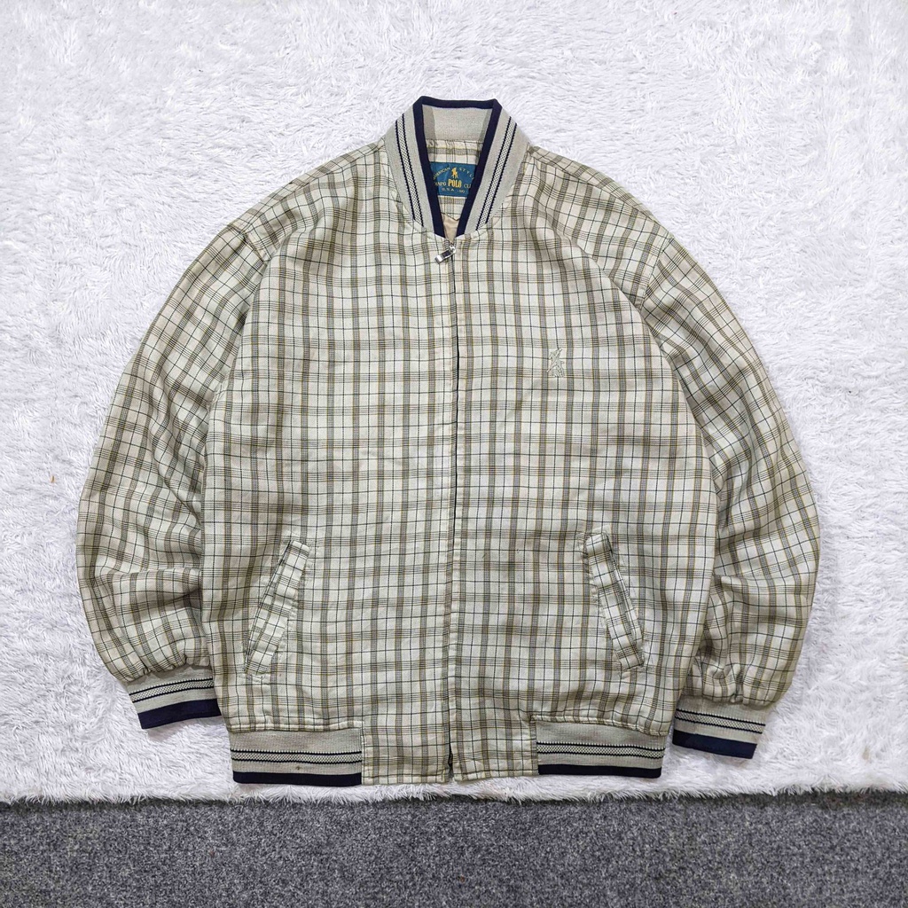 346 - Jaket Casual Pria Canpo Polo Club Vintage Tartan Second Murah Bekas Original