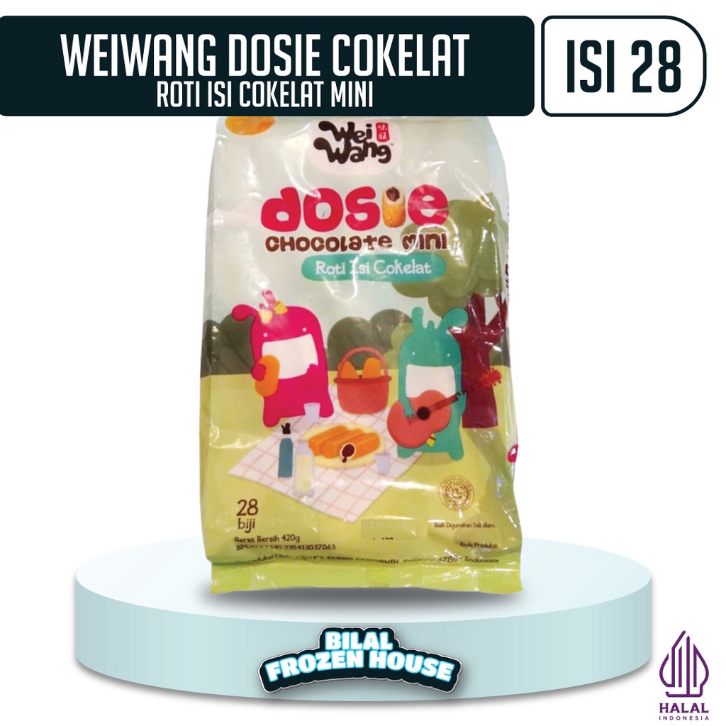 

Weiwang Dosie Cokelat - Roti Isi Cokelat Mini Isi 28