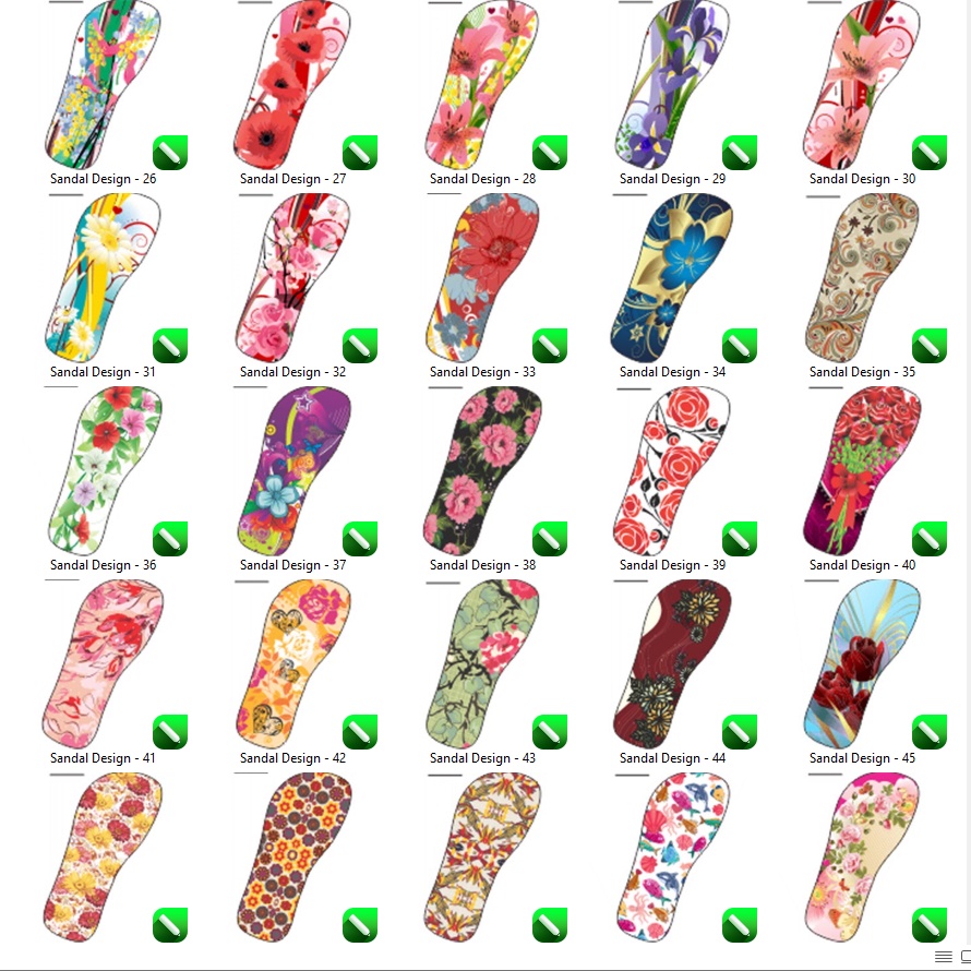 174 Sandal Design 14 LAYOUTS CorelDraw