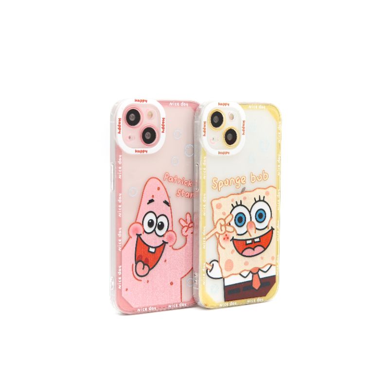 Soft case cartoon spongebob & patrick star full lens cover case for iphone 7 8 SE 7+ 8+