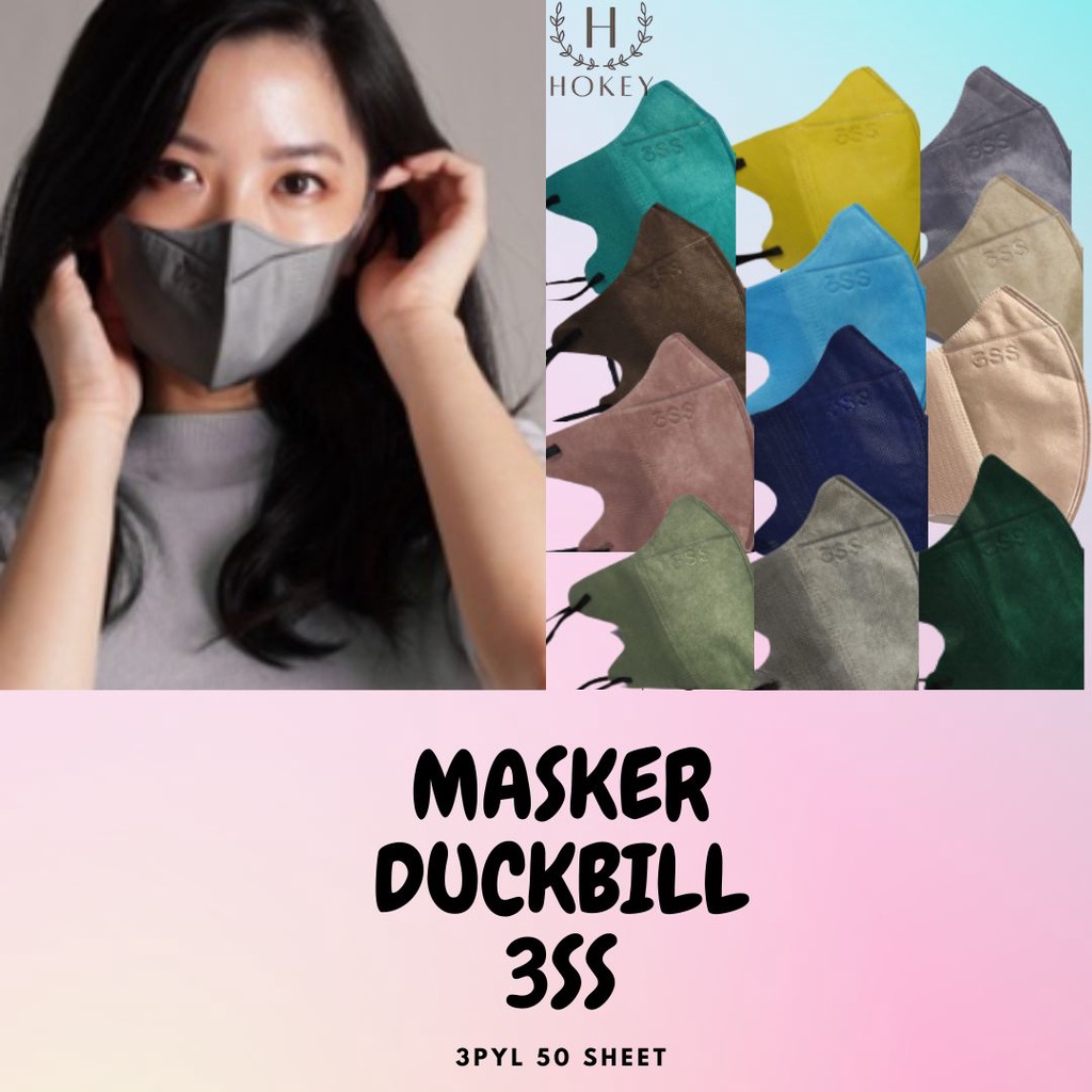 Masker duckbill 4 ply 3ss Warna Isi 50pcs