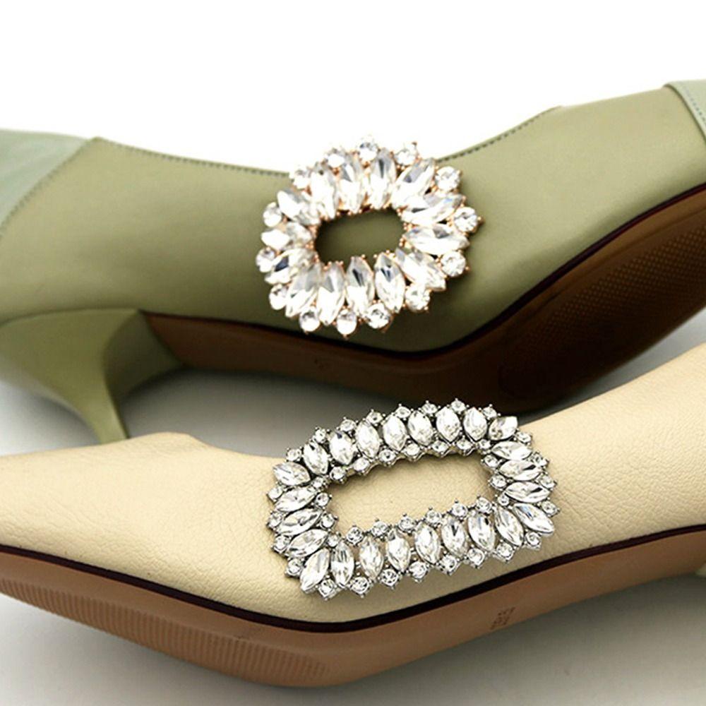 Nanas 1PC Klip Sepatu Tumit Tinggi Berlian Imitasi Kristal Charms Perhiasan Charm Gesper