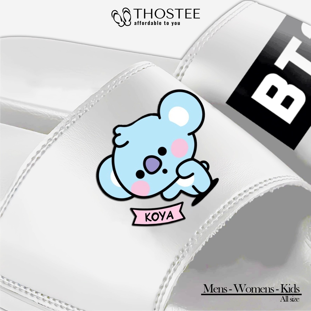 Sandal Slide White Phylon Design BT21 Koya Special Edition AioOfficial