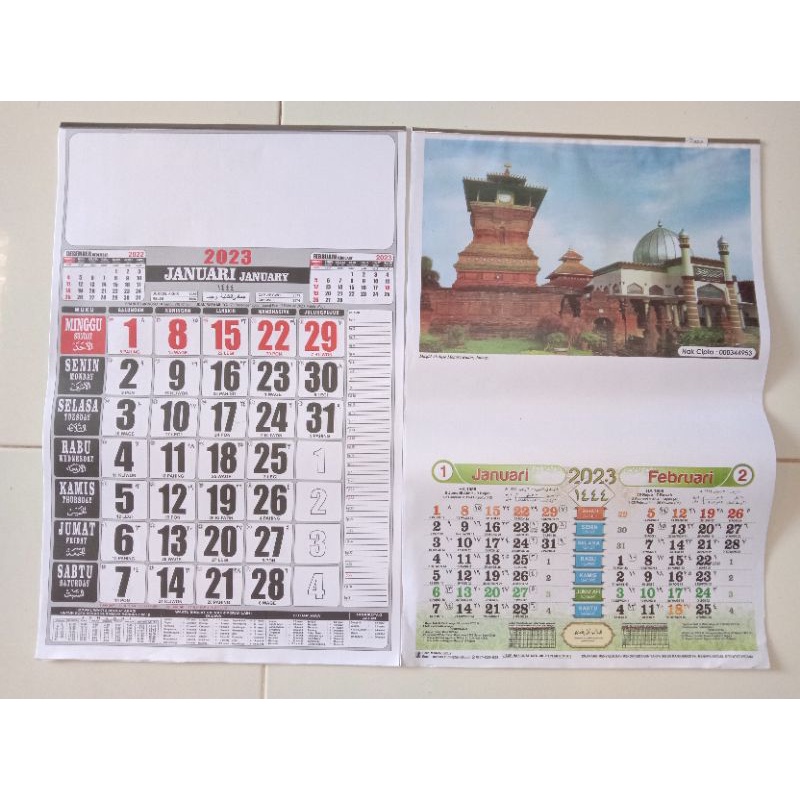 Kalender 2023 / Kalender Angka Besar / Kalender Menara Kudus 2023 / Kalender Jumbo 2023