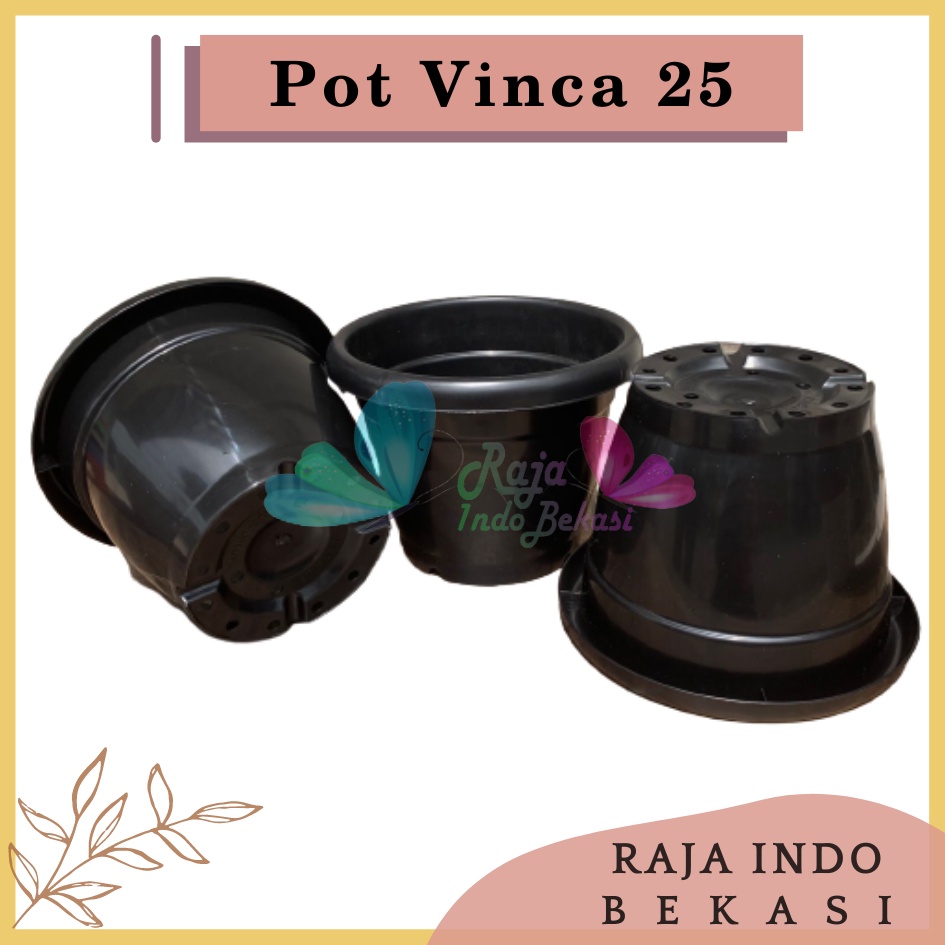 Pot Bunga Vinca 25 Polos Hitam Tanaman Hias Kuping Glory 25 Plastik  Pot 25 cm Lusinan Hitam Pot Bunga Hitam 20 22 25 30 32 35 | Pot Tanaman Hitam Plastik